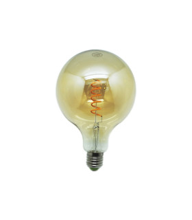 LAMPARA GLOBO CRISTAL GOLD FILAMENTO ESPIRAL LED G125 E27 4W 2000K 360º 230V