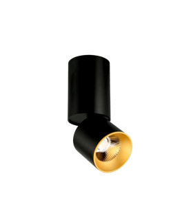 LAMPARA LED DE TECHO TUBULAR DIRECCIONABLE 10W 3000K 24º 230V NEGRO interior dorado