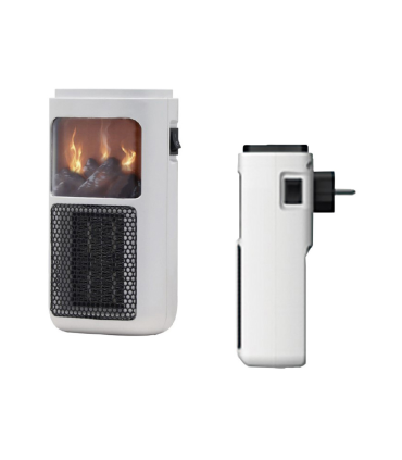 ESTUFA MINI ENCHUFABLE EFECTO LLAMA CON PROGRAMADOR 400W
