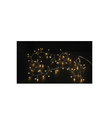GUIRNALDA LUMINOSA PERLAS 1.2M 40 LED BATERIAS  3XAA ( NO INCLUIDAS ) CON TEMPORIZADOR 6H/18H