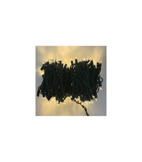 GUIRNALDA 144 LEDS BLANCO CALIDO CON EFECTO FLASH  PARA EXTERIOR 7W 230V 15m IP65 CON CABLE VERDE