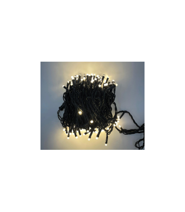 GUIRNALDA 144 LEDS BLANCO CALIDO CON EFECTO FLASH  PARA INTERIOR 7W 230V 15m IP20 CON CABLE NEGRO