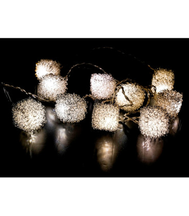 GUIRNALDA 10 LED CUADRADO PLATA 0,6W 24V IP20 5,35METROS