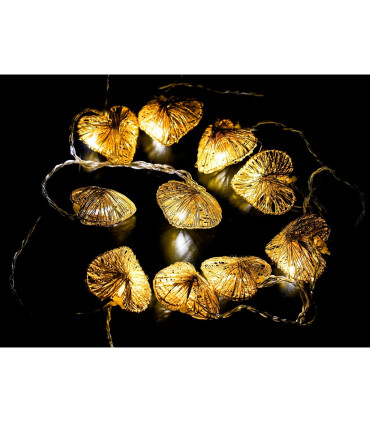 GUIRNALDA 10 LED CORAZON ORO 0,60W 24V IP20 5,80METROS