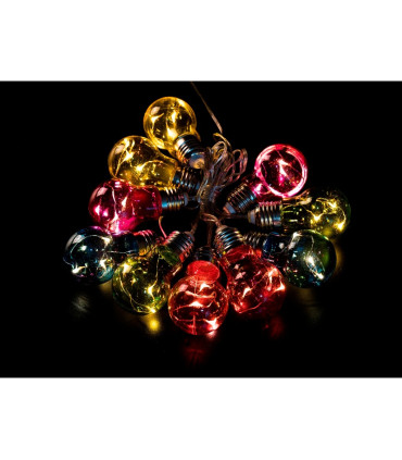 GUIRNALDA 10 LEDS ESTILO BOMBILLA COLORES CON BATERIA 3xAA (no incluidas) 0,3W 4,5V 2,30METROS