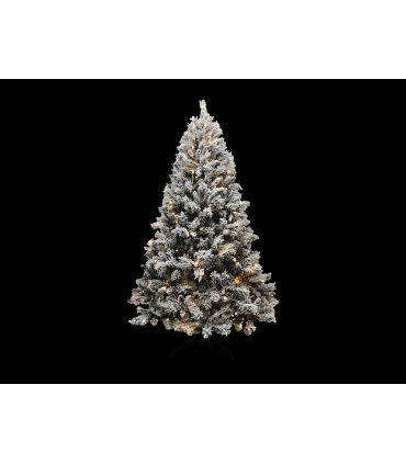 ARBOL DE NAVIDAD DECORACION PIÑAS BOLITAS ROJAS Y NIEVE 210 LEDS 2700K 230V IP44 alto 210cm ancho 126cm