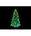 ARBOL DE NAVIDAD DECORACION PIÑAS Y BOLITAS ROJAS 190 LEDS 3,6W 2700K 230V IP44 alto 150cm ancho 102cm