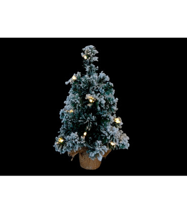 ARBOL DE NAVIDAD DECORACION NIEVE 10 LEDS 0,15W 2700K 2x1,5V IP20 alto 30cm ancho 18cm baterias 2xAA incluidas
