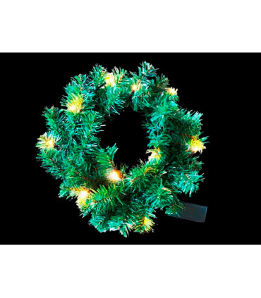 CORONA DE NAVIDAD SIN DECORACION10 LEDS 0,15W 2700K 2x1,5V IP20 alto 30cm ancho 30cm baterias 2xAA incluidas