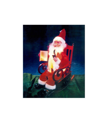 SANTA CLAUS EN SILLA CON ANIMACION Y FIBRA (45 cm)