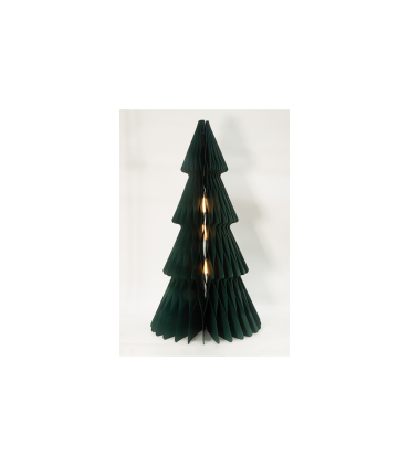 ARBOL DE NAVIDAD EN PAPEL VERDE 80CM CON LED BATERIAS 3XAA ( NO INCLUIDAS) CON TEMPORIZADOR 6H/18H