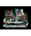 FIGURA NAVIDAD LED PUEBLO CON FUENTE CON BATERÍAS 3XAA 26x21x18.5cm 0,90W 2700K 4,5V IP20