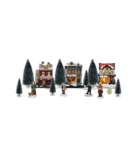 SET DE 14 FIGURITAS PUEBLO NAVIDEÑO BATERIAS 2XAAA CADA CASA (INCLUIDAS)