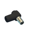 CONECTOR T.V. ACODADO MACHO NEGRO