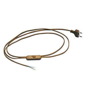 CABLE MAN.PLANA+INT+CLAV. ORO 2MTS