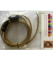 KIT CABLE TEXTIL DORADO 2 mts 2 X 0.75 MM. + CLAVIJA + INTERRUPTOR NEGROS