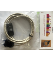 KIT CABLE TEXTIL LINO 2 mts 2 X 0.75 MM. + CLAVIJA + INTERRUPTOR NEGROS