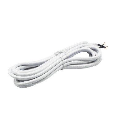 CABLE DECORATIVO TELA 2X0.75mm 5METROS BLANCO