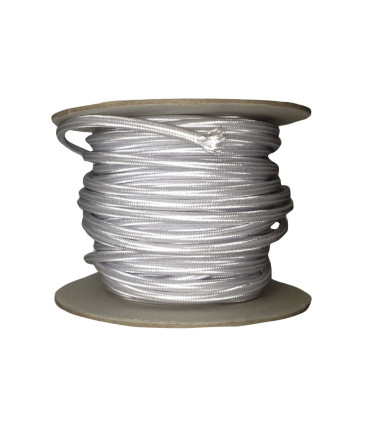 CABLE DECORATIVO TELA 2X0.75mm 25METROS PLATA