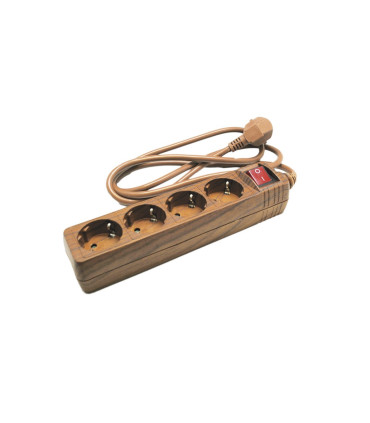 BASE IV T/T + CABLE 3 X 1,5 MADERA CON INTERRUPTOR