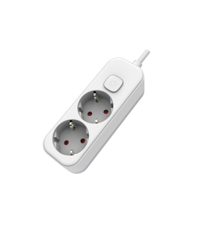 BASE MULTIPLE 2 TOMAS CON INTERRUPTOR 1.5 METROS BLANCA