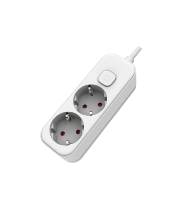 BASE MULTIPLE 2 TOMAS CON INTERRUPTOR 1.5 METROS BLANCA