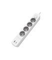 BASE MULTIPLE 4 TOMAS CON INTERRUPTOR 1.5 METROS + 2USB A+C BLANCA