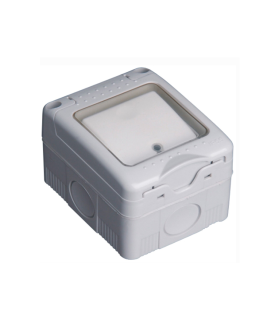 PULSADOR ESTANCO DE SUPERFICIE  16A/250V IP55 CON INDICADOR LUMINOSO Y TAPA DE PLASTICO