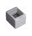 CAJA DE SUPERFICIE ESTANCA PARA 2 MODULOS CON TAPA DE PLASTICO IP55