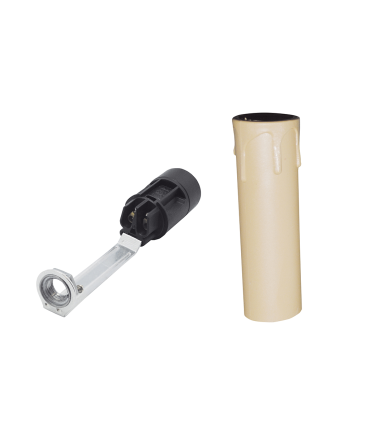 PORT.VELA COMPLETO LAGRIMA DE 10cm CREMA