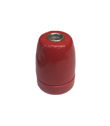PORTALAMPARAS CERAMICO VINTAGE E27 ROJO