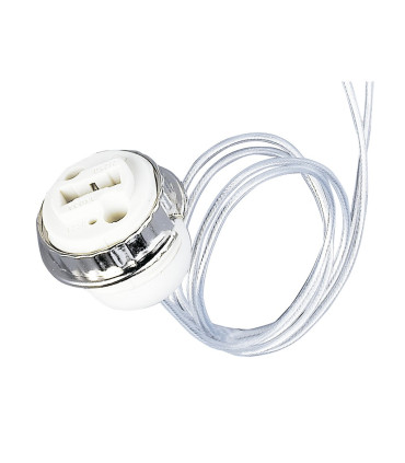 PORTALAMPARAS HALOGENO G-9 C/PROT. Y CABLE 45 CM