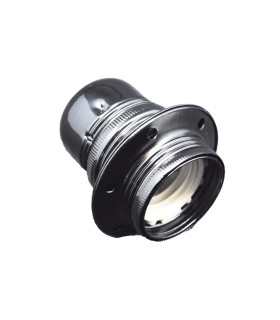 PORTALAMPARAS E27 DECORATIVO 2 ARANDELAS GRIS PERLA