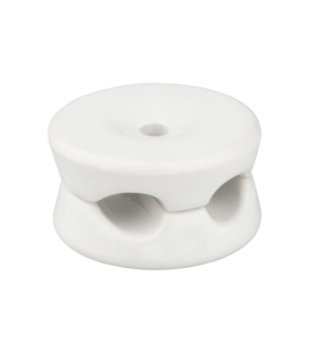 SUJETACABLES DOBLE DE PORCELANA BLANCO (5PCS)