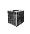 BASE CUBO CEMENTO GRIS OSCURO CON PORTALAMPARAS E27