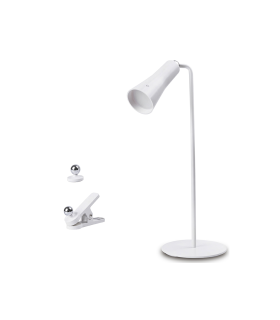 LAMPARA MULTIFUNCION 4 EN 1: MESA, APLIQUE PARED, PINZA, PORTATIL 2.4W 4000K