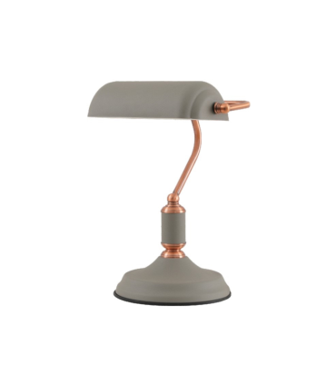 LAMPARA DE MESA TIPO BANQUERO E27 GRIS