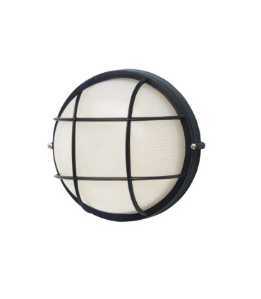 APLIQUE PLASTICO REDONDO 60W. NEGR