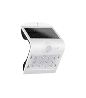 APLIQUE LED EXTERIOR SOLAR CON SENSOR DE PRESENCIA Y CREPUSCULAR IP65 1,5W 4000K 120º SOLAR BLANCO