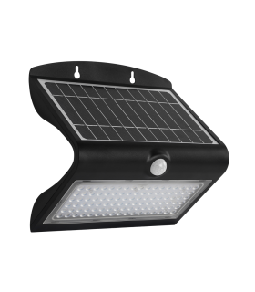 APLIQUE LED EXTERIOR SOLAR CON SENSOR DE PRESENCIA Y CREPUSCULAR IP65 8W 6000K + 3000K parte trasera 120º NEGRO