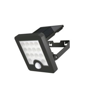 PROYECTOR LED SOLAR CON SENSOR CREPUSCULAR Y DE MOVIMIENTO  5W 4000K IP65