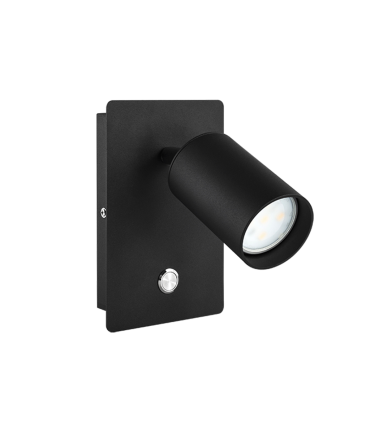 APLIQUE PARED LED IP20 GU10 CON INTERRUPTOR  NEGRO
