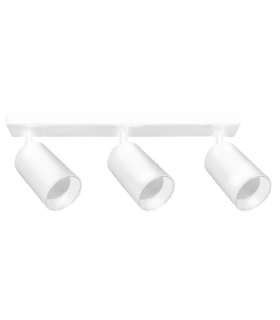 APLIQUE LED TUBULAR DIRECCIONABLE BLANCO 3XGU10 AROS DORADOS INTERCAMBIABLES