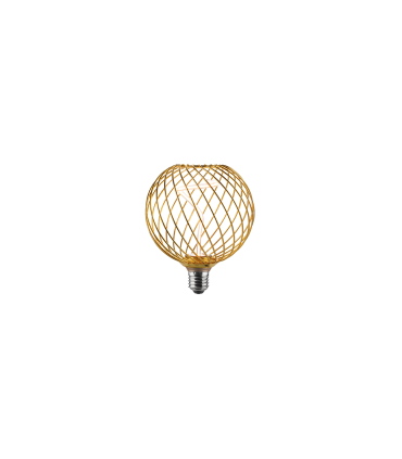 LAMPARA  GLOBO TIPO JAULA FILAMENTO LED ESPIRAL E27 4W 1800K DORADA