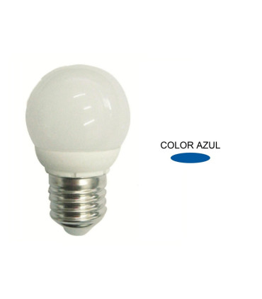 LAMPARA ESFERICA LED AZUL E27 5.5W 270º 230V