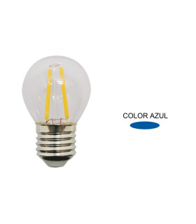 LAMPARA ESFERICA FILAMENTO LED AZUL E27 1,5W 360º 230V