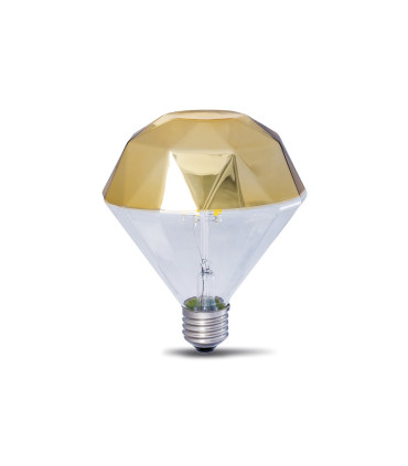 LAMPARA DECORATIVA FILAMENTO LED PRISMA ORO E27 10W 2700K 360º 230V