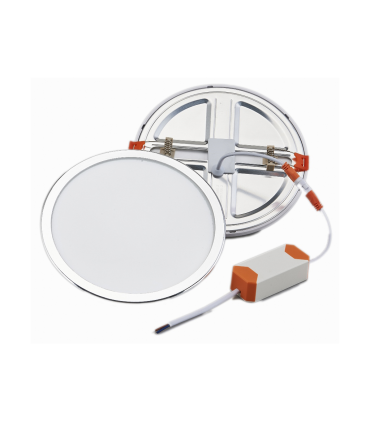 DOWNLIGHT REGULABLE  EMPOTRABLE ø230MM 20W 4000K PLATA BRILLO CORTE AJUSTABLE