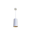 LAMPARA LED COLGANTE TUBULAR 15W 3000K 45º 230V BLANCO interior dorado