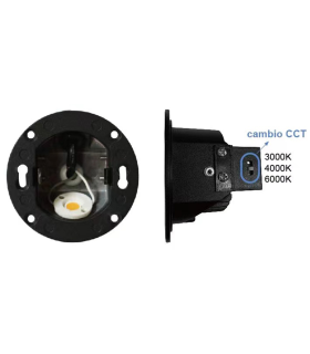 APLIQUE PARED EMPOTRAR CON BOTON DE SELECCION DE TONALIDAD 3000K/4000K/6000K  MARCOS INTERCAMBIABLES 3W 175V-265V 38º